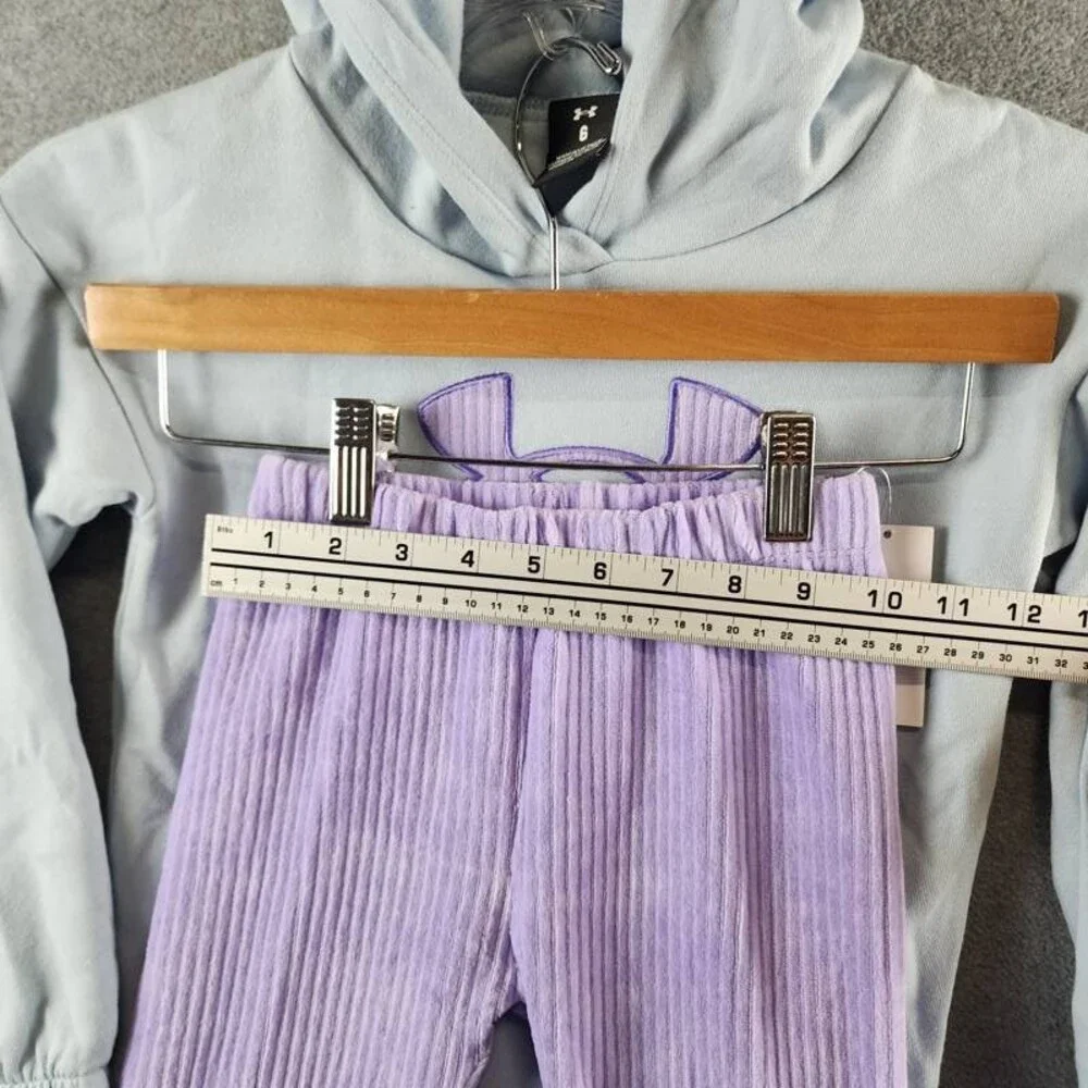 Under Armour Ribbed Velour Tunic Hoodie & Leggings Set Girls' 6 Lavender